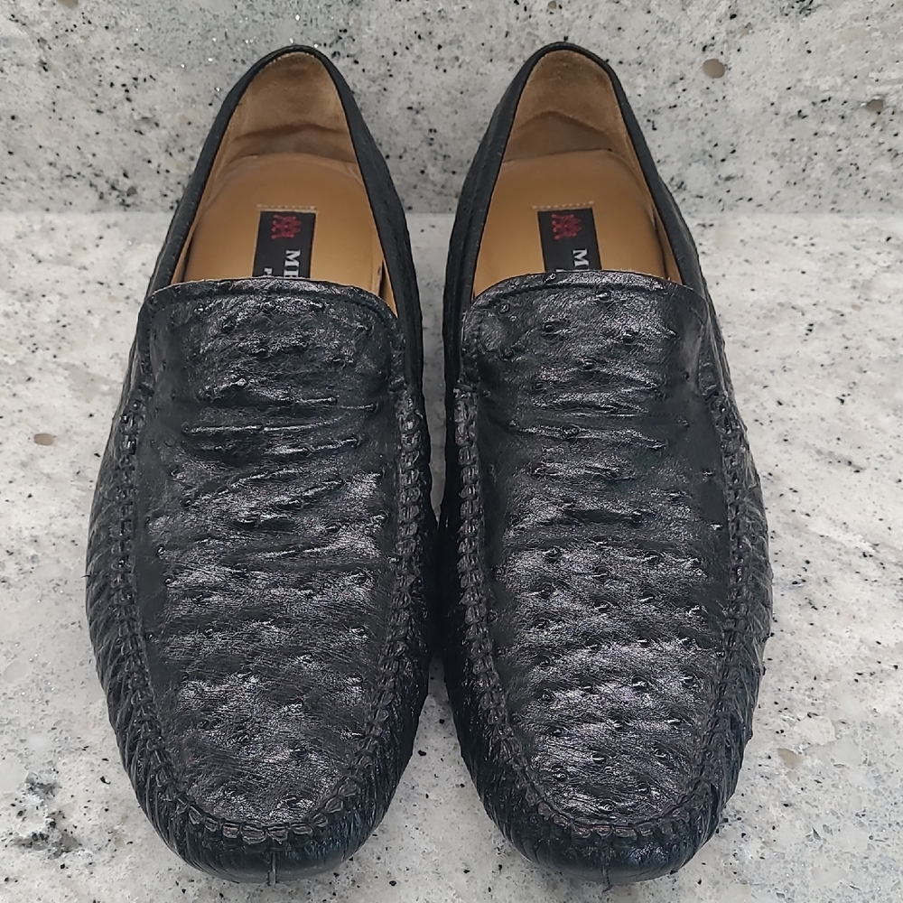 Mezlan Platinum Banff Ostrich Loafers